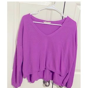 Purple boutique crop top sweater